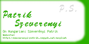 patrik szeverenyi business card