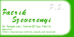 patrik szeverenyi business card